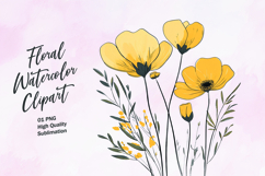 Watercolor floral clipart sublimation Product Image 1