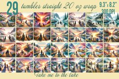 Mountains tumbler sublimation wrap 20 oz PNG Design BUNDLE Product Image 7