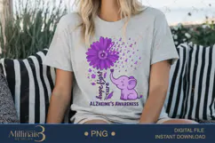 Alzheimer’s Awareness Hope Fight Cure PNG ,Purple Ribbon PNG Product Image 5