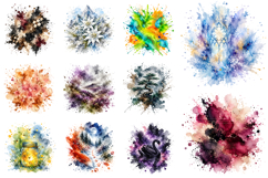 100 Watercolor Splash Nature Clipart Bundle, Sublimation PNG Product Image 5