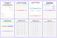 2026 PTSD &amp; Trauma Recovery Workbook Canva Templates Product Image 5