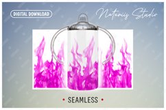 2 Pink Fire Sublimation Patterns - 12 oz Sippy Cup. Product Image 2
