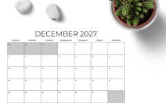 2027 11 x 17 Inch Office Calendar Template Product Image 5