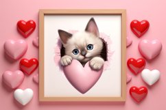 Valentine Cat Peeking Around Clipart Bundle Product Image 9