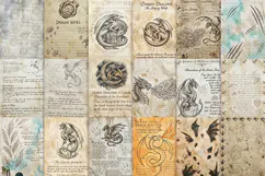 Mystic Dragon Vintage Digital Paper | Journal JPG Product Image 6