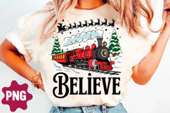 Christmas Believe North Pole Train Png, Product Image 2