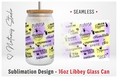 Happy Hour Cocktails Pattern - 16oz LIBBEY GLASS CAN. Product Image 1