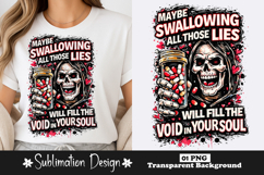 Skeleton Pills Dark Humor Sublimation PNG Product Image 1