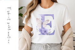 Alphabet, Letters, Monogram, purple flowers Product Image 1