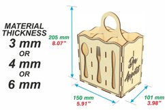 Cutlery Box - laser cut file, SVG DXF plan for laser machine Product Image 9