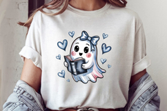 Cute ghost watercolor clipart sublimation design Product Image 1