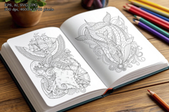 Sea romantic coloring pages Product Image 3