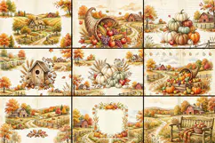 Pumpkin & Harvest Journal Kit Digital Paper| Junk Journal Product Image 6