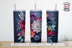 3D Flowers Colorful Sublimation bundle Tumbler Wrap 20 oz Product Image 6