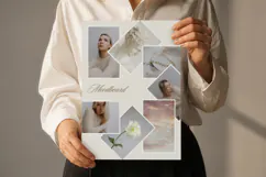 Asymmetrical Angled Stacked Photo Collage | Editable Canva Product Image 5