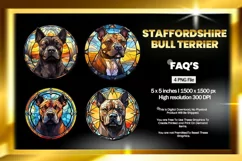 Staffordshire Bull Terrier Dog Stained Glass - 04 Variations Product Image 1