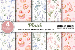 Plaid Digital Paper Backgrounds JPG Product Image 1