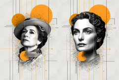 Vintage Surrealism Digital Collage Monochrome Portrait Art Product Image 4