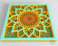 3D Mandala Pattern Shadow Box Mandala SVG DXF - 001SB Product Image 5