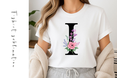Alphabet, Letters, Monogram, Purple and Pink Flowers Product Image 1