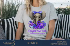 Forget Me Not Alzheimer’s Awareness PNG ,Purple Ribbon PNG Product Image 4