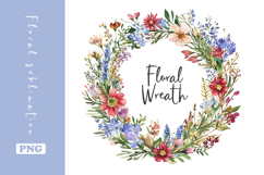 Watercolor Lovely Wildflower Wreath Clipart Product Image 1