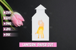 Valentine lantern SVG I Valentine paper cut SVG Product Image 1