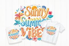 Sunny summer vibes typography sublimation design Product Image 1
