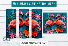 Tropical tumbler wrap | 3d sublimation tumbler designs Product Image 7