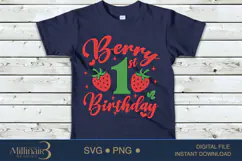 Berry 1St Birthday Cute Strawberry Desig Svg, New Born svg Product Image 5
