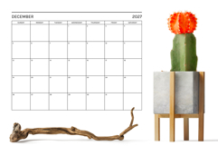 2027 Basic Modern 8.5 x 11 Inch Calendar Template Product Image 5