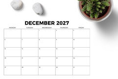 2027 11 x 17 Inch Bold MON-FRI Calendar Product Image 5