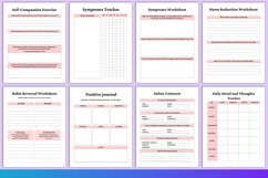 2024 Anxiety &amp; Depression Workbook Canva Product Image 5