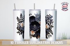 3d Flower Sublimation bundle Tumbler Wrap 20 oz Black JPEG Product Image 6