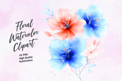 Watercolor floral clipart sublimation Product Image 1