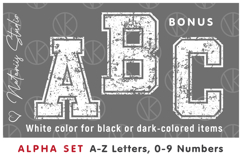 2 Distressed Grunge Alpha Sets. Letters Numbers Clipart. Product Image 5