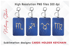 12 Diamond Zodiac Signs - Cards Holder Keychain Sublimation Product Image 5