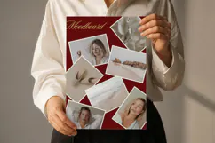 Burgundy Luxury Mood Board Photo Collage | Editable Canva Product Image 5