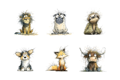 Quirky Watercolor Animal PNG Bundle Product Image 5