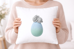 Sleeping Knitted Bunny &amp; Egg PNG Product Image 5