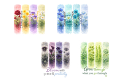 Watercolor Floral Brushstroke Clipart Product Image 5