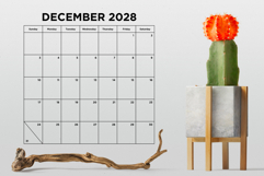 2028 Small Number Simple 8.5x11 Inch Calendar Product Image 5