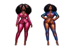 18 Black Woman Clipart, Afro Boss Lady Sublimation PNG Product Image 5