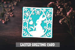 Happy Easter paper cut greeting card I Cameo Cricut Product Image 1