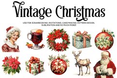 Christmas Clipart, Vintage Christmas Clipart Bundle Product Image 7