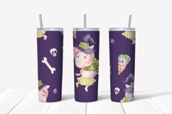 Cute Halloween sublimation design. Skinny tumbler wrap desig Product Image 5