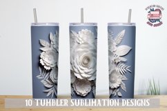 3d Flower Sublimation bundle Tumbler Wrap 20 oz White Colors Product Image 6