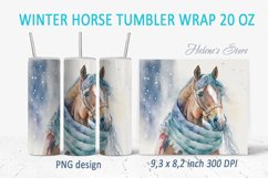 Winter horse tumbler | Horse Tumbler | Tumbler 20 oz Product Image 1