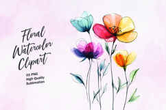 Watercolor floral clipart sublimation Product Image 1