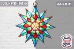 Christmas Tiffany stained glass Sublimation Design PNG star Product Image 1
